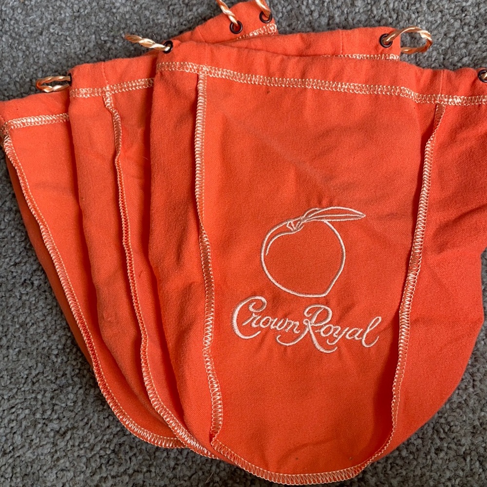 3 Peach Crown Royal Bags